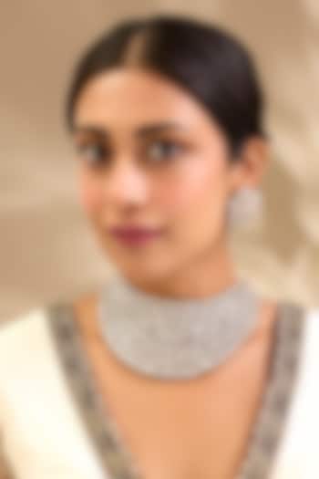 Gold Finish Kundan Polki Choker Necklace Set by Aura Trends at Pernia's Pop Up Shop