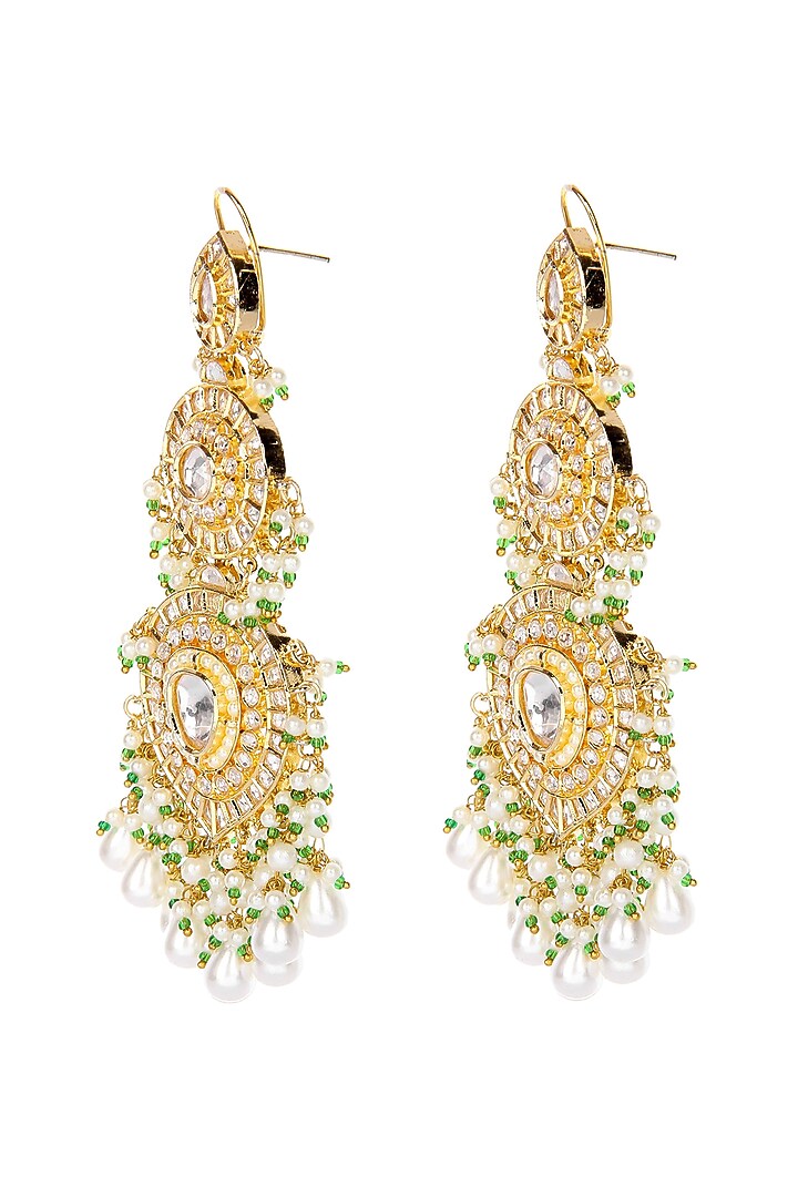 Gold Plated Kundan Polki Dangler Earrings by Aura Trends at Pernia's Pop Up Shop