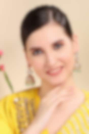 Gold Plated Kundan Polki Jhumka Earrings by Auraa Trends at Pernia's Pop Up Shop