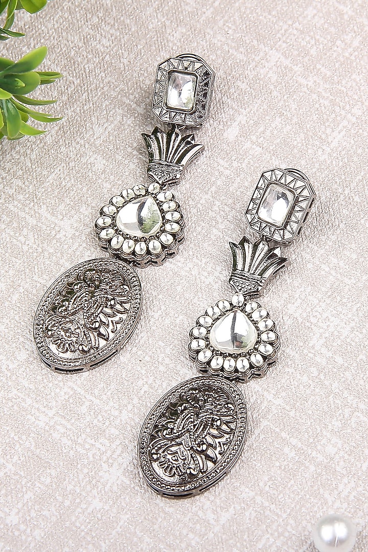 Silver Finish Pearls Dangler Earrings by Aura Trends at Pernia's Pop Up Shop