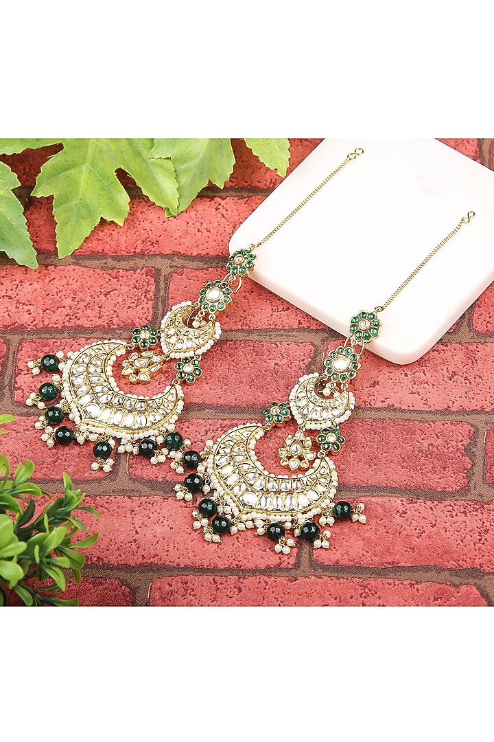Gold Plated Dangler Earrings With Pearls by Aura Trends at Pernia's Pop Up Shop