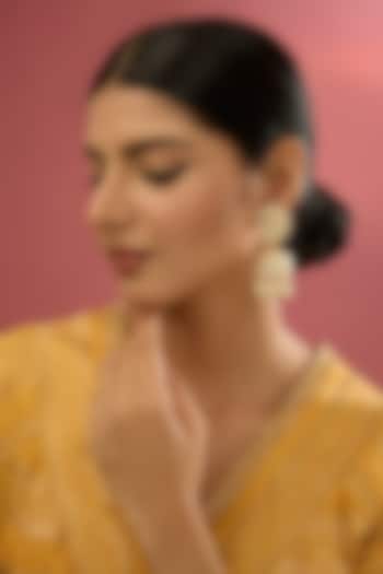 Gold Finish American Diamond & Zircon Jhumka Earrings by Auraa Trends at Pernia's Pop Up Shop