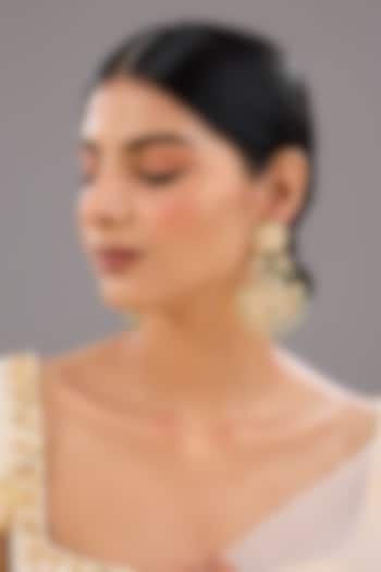 Gold Finish Zircon Dangler Earrings by Auraa Trends at Pernia's Pop Up Shop