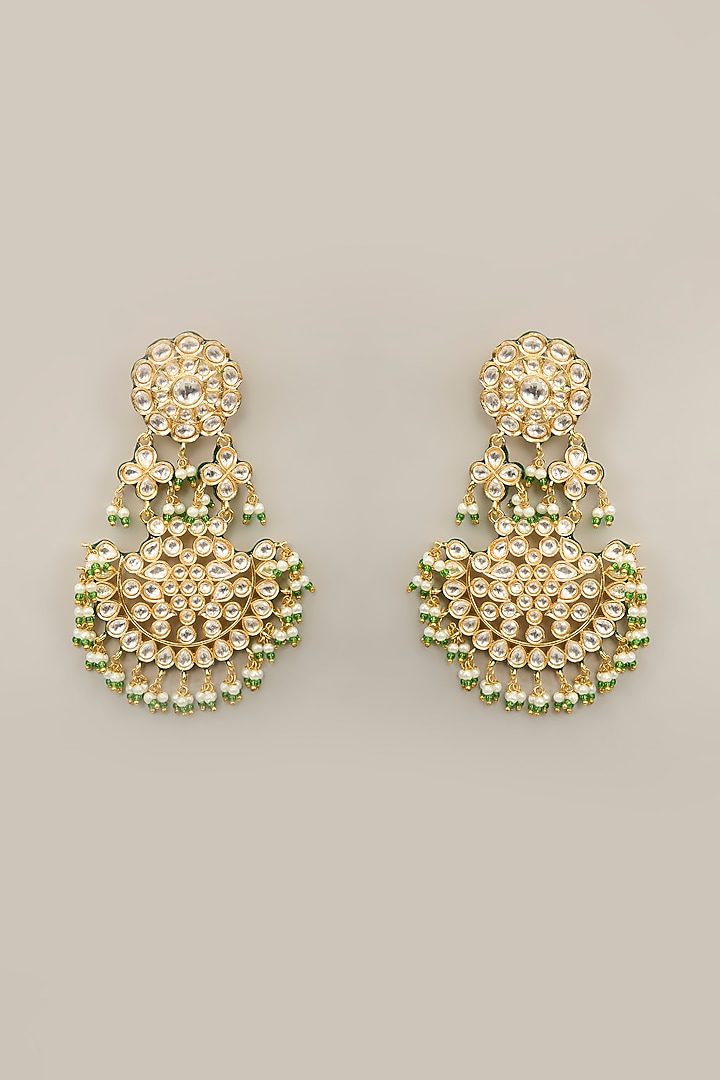 Gold Finish Zircon Dangler Earrings by Aura Trends at Pernia's Pop Up Shop