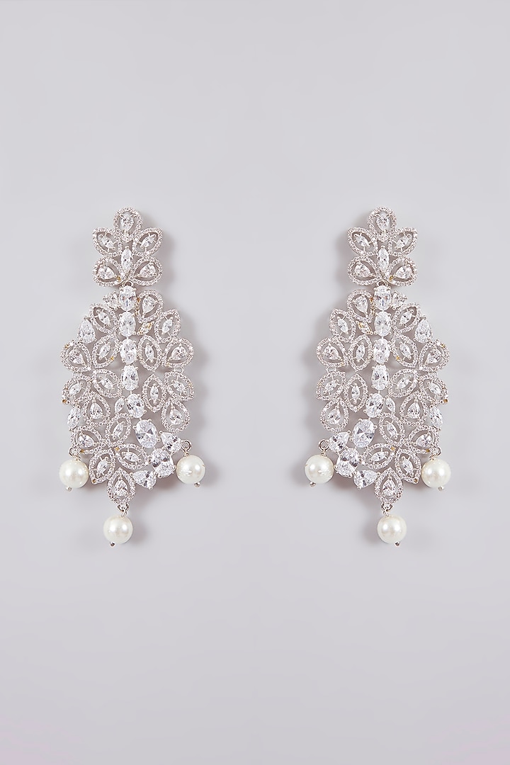 White Finish Crystal Choker Necklace Set by Aura Trends at Pernia's Pop Up Shop