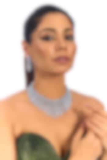 Silver Finish Crystal Necklace Set by Auraa Trends at Pernia's Pop Up Shop