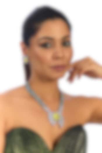 Gold Finish Kundan Polki & Pink Stone Necklace Set by Auraa Trends at Pernia's Pop Up Shop