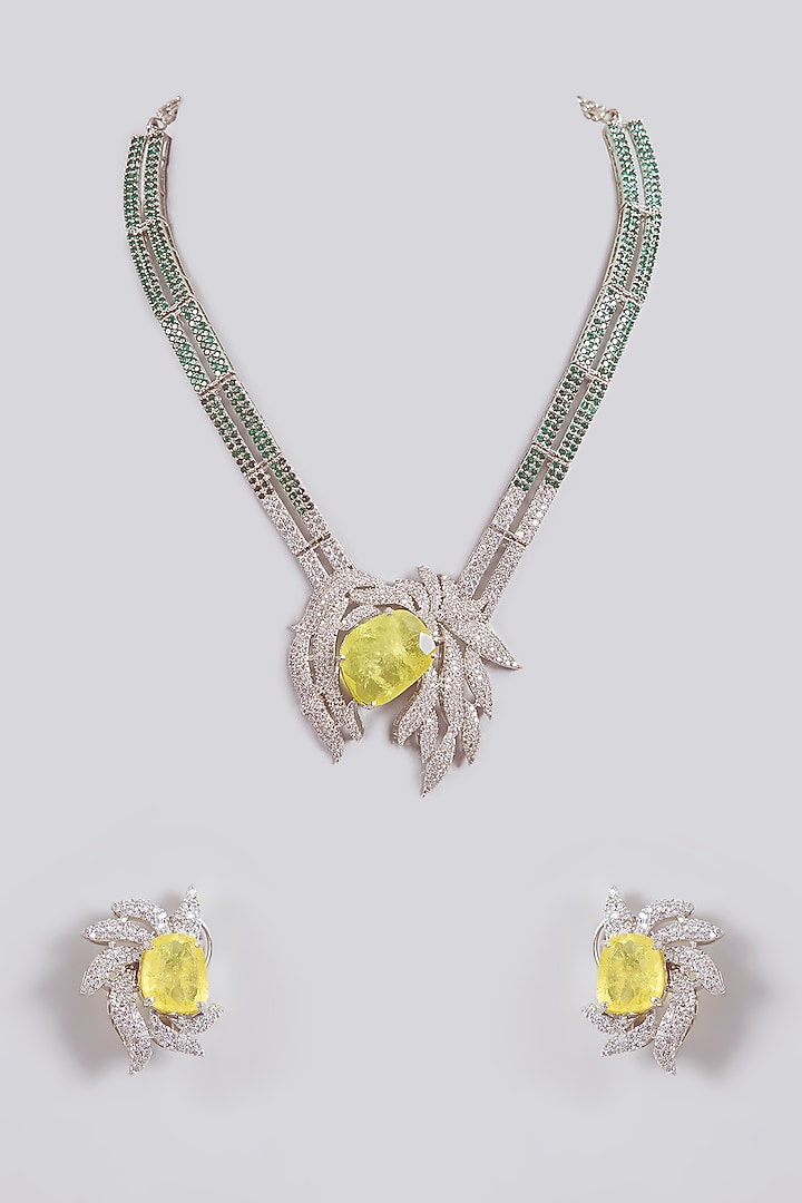 Gold Finish Kundan Polki & Pink Stone Necklace Set by Aura Trends at Pernia's Pop Up Shop