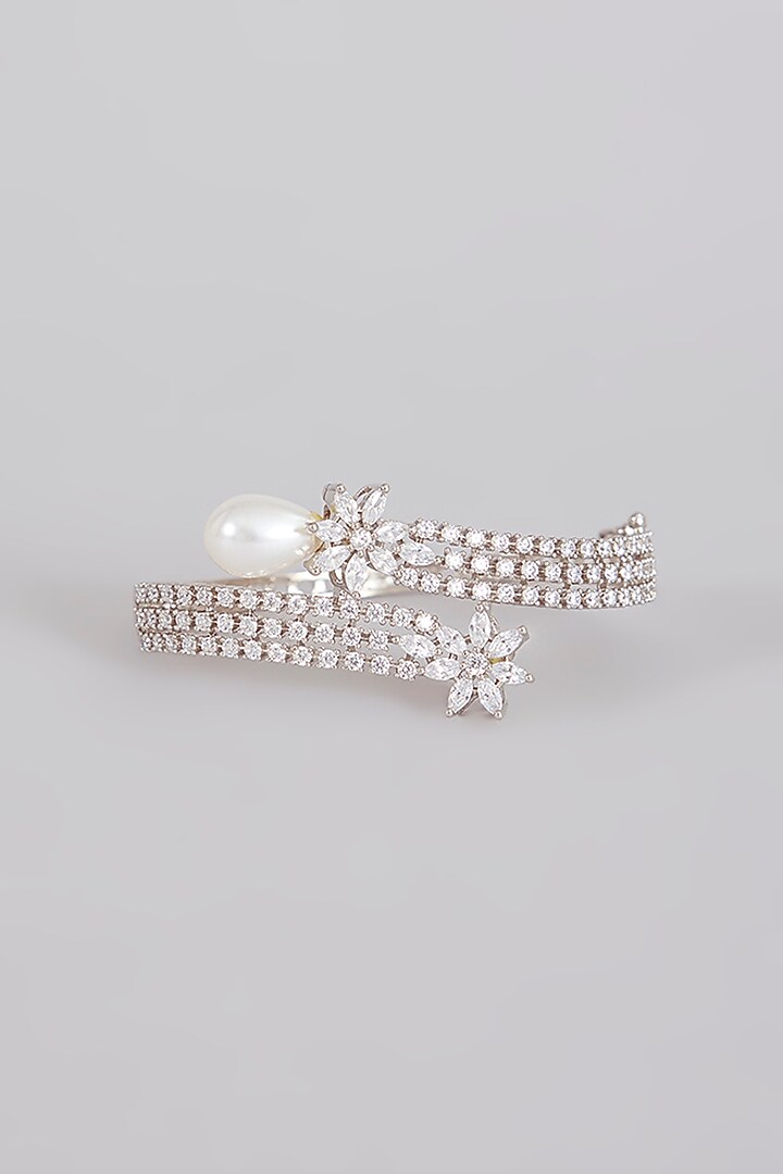 Silver Finish Crystal & Pink Stone Bracelet by Aura Trends at Pernia's Pop Up Shop