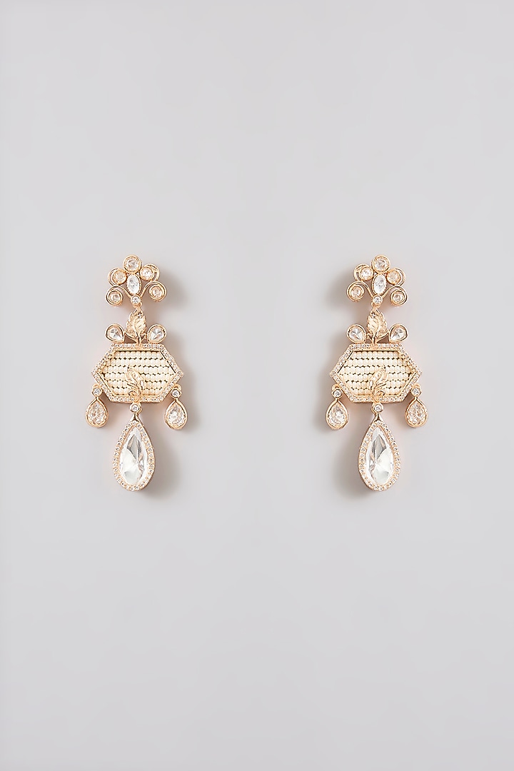 Rose Gold Finish Zircon Pendant Necklace Set by Aura Trends at Pernia's Pop Up Shop