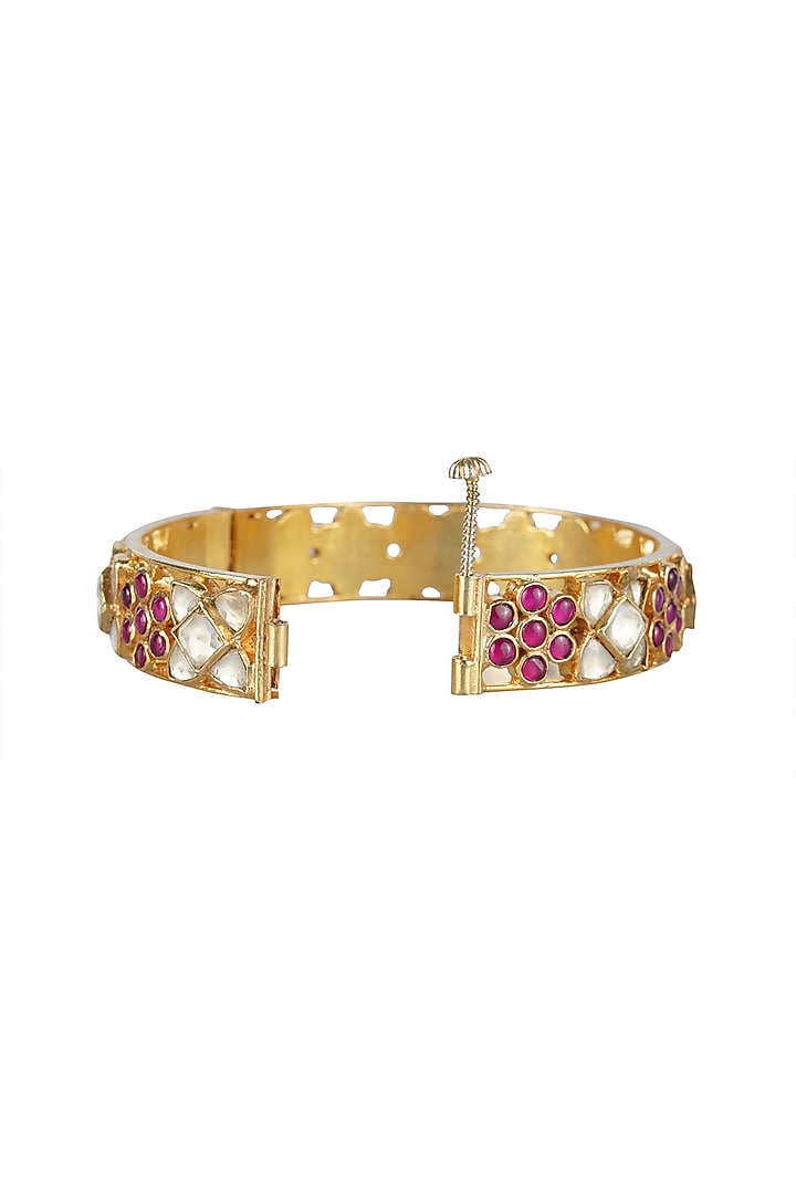 Gold Plated Kundan Bangles by Aura Trends at Pernia's Pop Up Shop