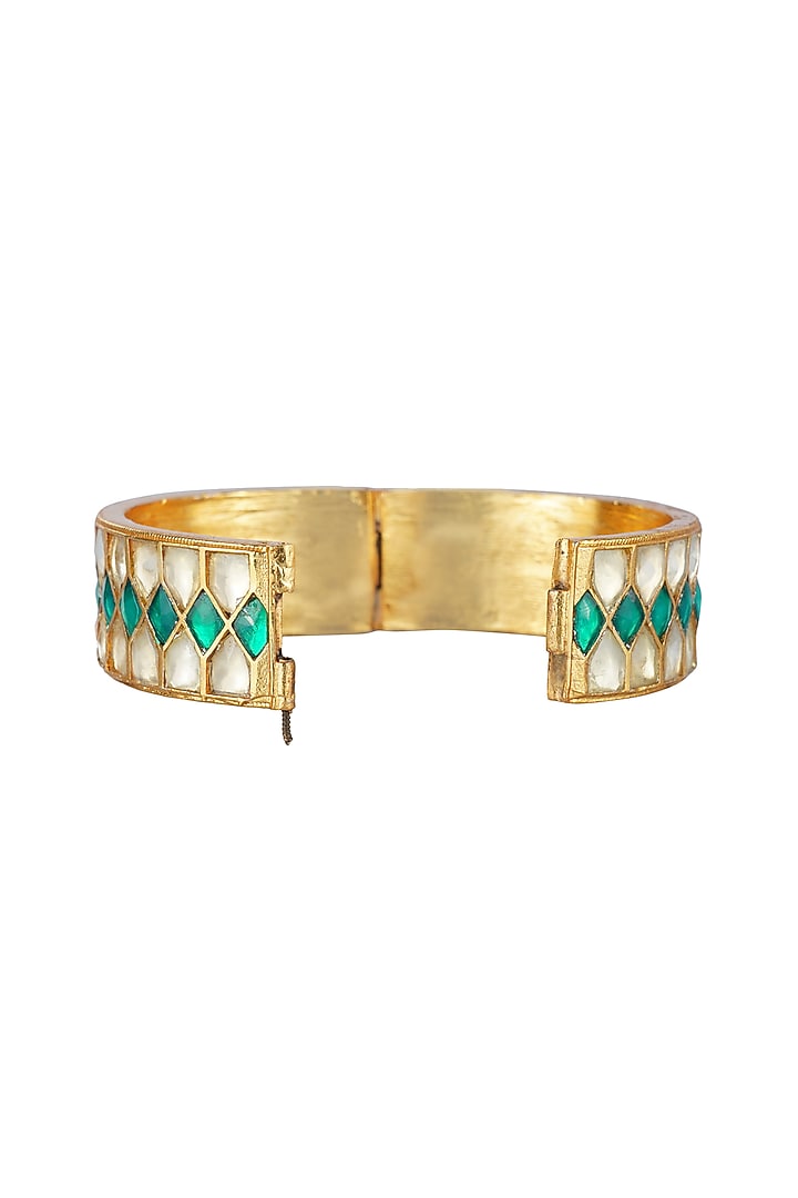 Gold Plated Green Onyx Bangles by Aura Trends at Pernia's Pop Up Shop