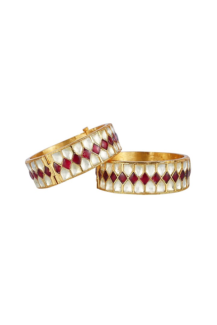 Gold Plated Red Onyx Bangles by Aura Trends at Pernia's Pop Up Shop