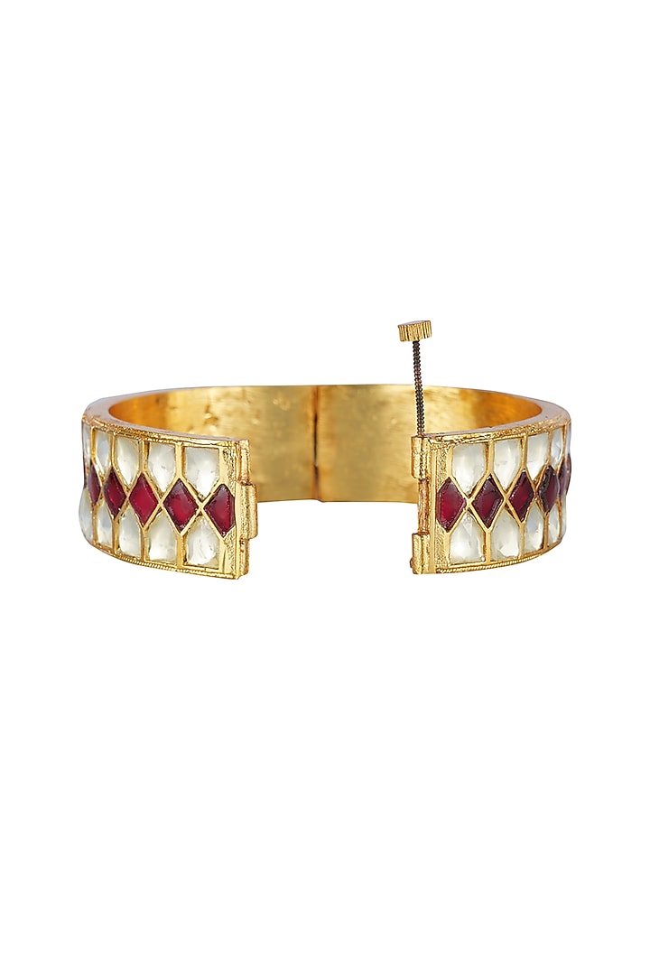 Gold Plated Red Onyx Bangles by Aura Trends at Pernia's Pop Up Shop