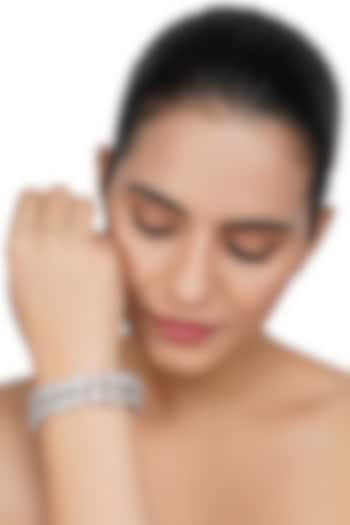 Silver Finish Diamond Bracelet by Auraa Trends