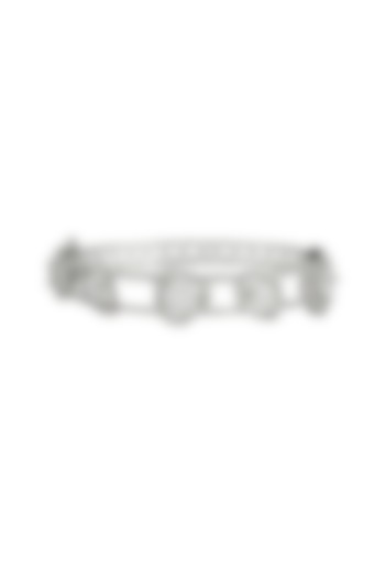 Silver Finish Bracelet With Red Diamonds by Auraa Trends