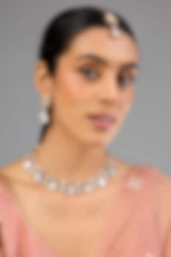 Two-Tone Pink Zircon Beaded Necklace Set by Auraa Trends at Pernia's Pop Up Shop