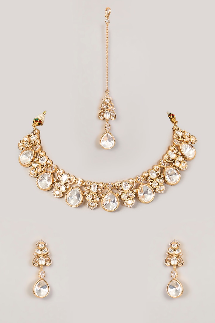 Two-Tone Pink Zircon Beaded Necklace Set by Aura Trends at Pernia's Pop Up Shop