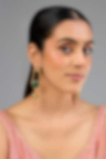 Gold Finish Multi-Colored Beaded Hoop Earrings by Auraa Trends at Pernia's Pop Up Shop