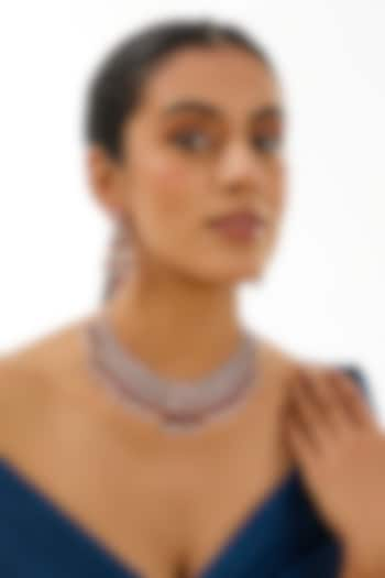 Two-Tone Finish Kundan Polki & Red Stone Necklace Set by Auraa Trends at Pernia's Pop Up Shop