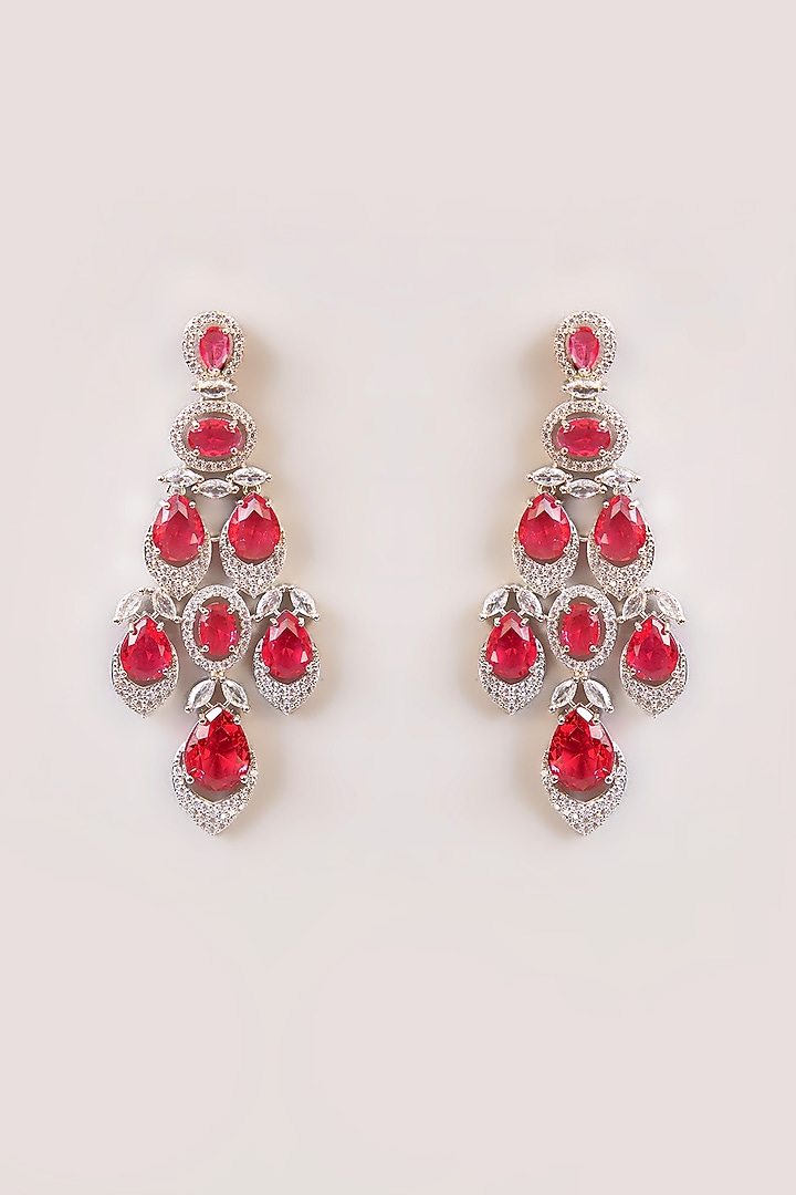 Two-Tone Finish Kundan Polki & Red Stone Necklace Set by Aura Trends at Pernia's Pop Up Shop