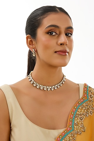 Two-Tone Finish Necklace Set by Aura Trends