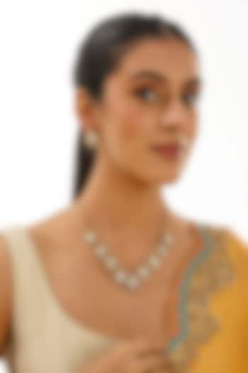 Gold Finish Kundan Polki Necklace Set by Auraa Trends at Pernia's Pop Up Shop