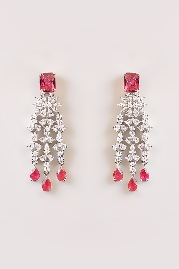 White Finish Kundan Polki & Red Stone Necklace Set by Aura Trends at Pernia's Pop Up Shop