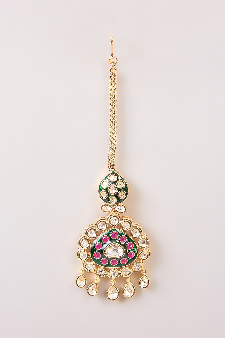 Two-Tone Finish Multi-Colored Stone Necklace Set by Aura Trends at Pernia's Pop Up Shop