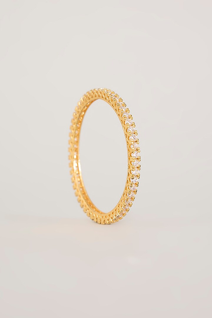 Gold Finish Kundan Polki & Pearl Bangles (Set Of 2) by Aura Trends at Pernia's Pop Up Shop