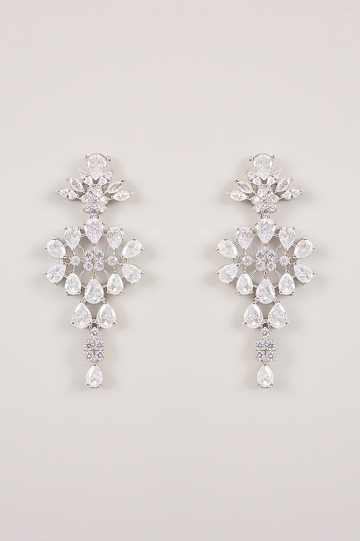 Silver Finish Cubic Zircon Necklace Set by Aura Trends at Pernia's Pop Up Shop