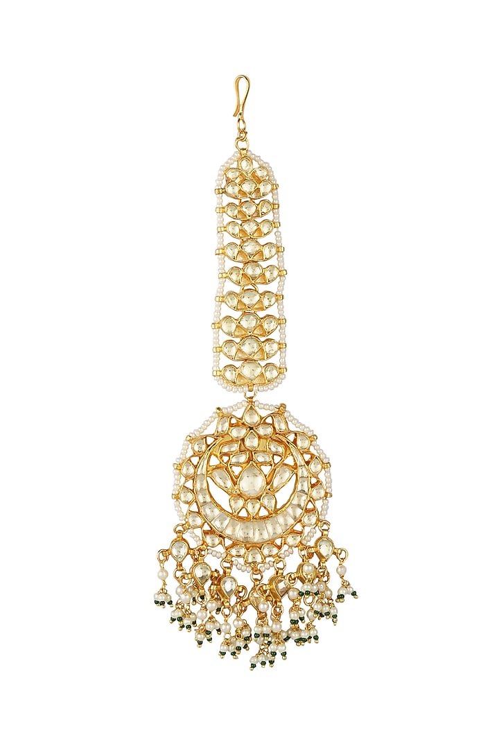 Gold Plated Kundan Maang Tikka by Aura Trends at Pernia's Pop Up Shop