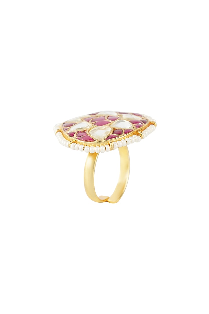 Gold Plated Red Onyx Ring by Aura Trends at Pernia's Pop Up Shop