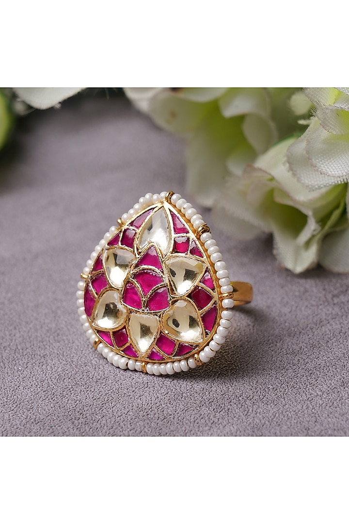 Gold Plated Red Onyx Ring by Aura Trends at Pernia's Pop Up Shop
