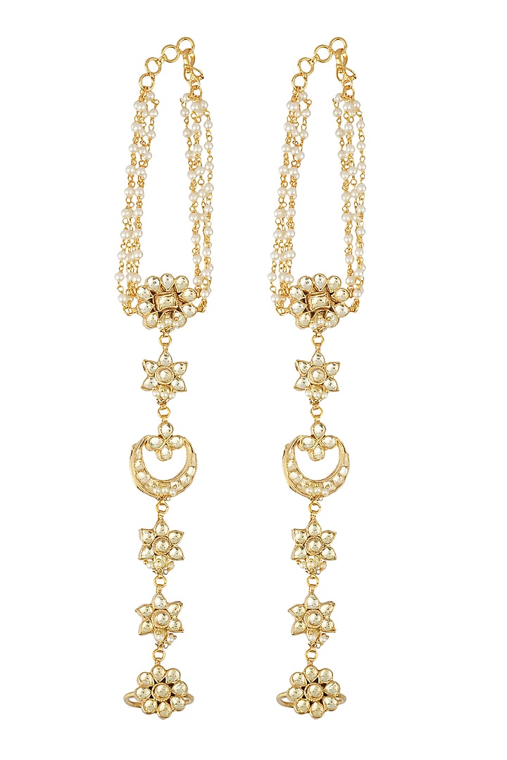 Gold Plated Kundan Hathphool by Aura Trends at Pernia's Pop Up Shop