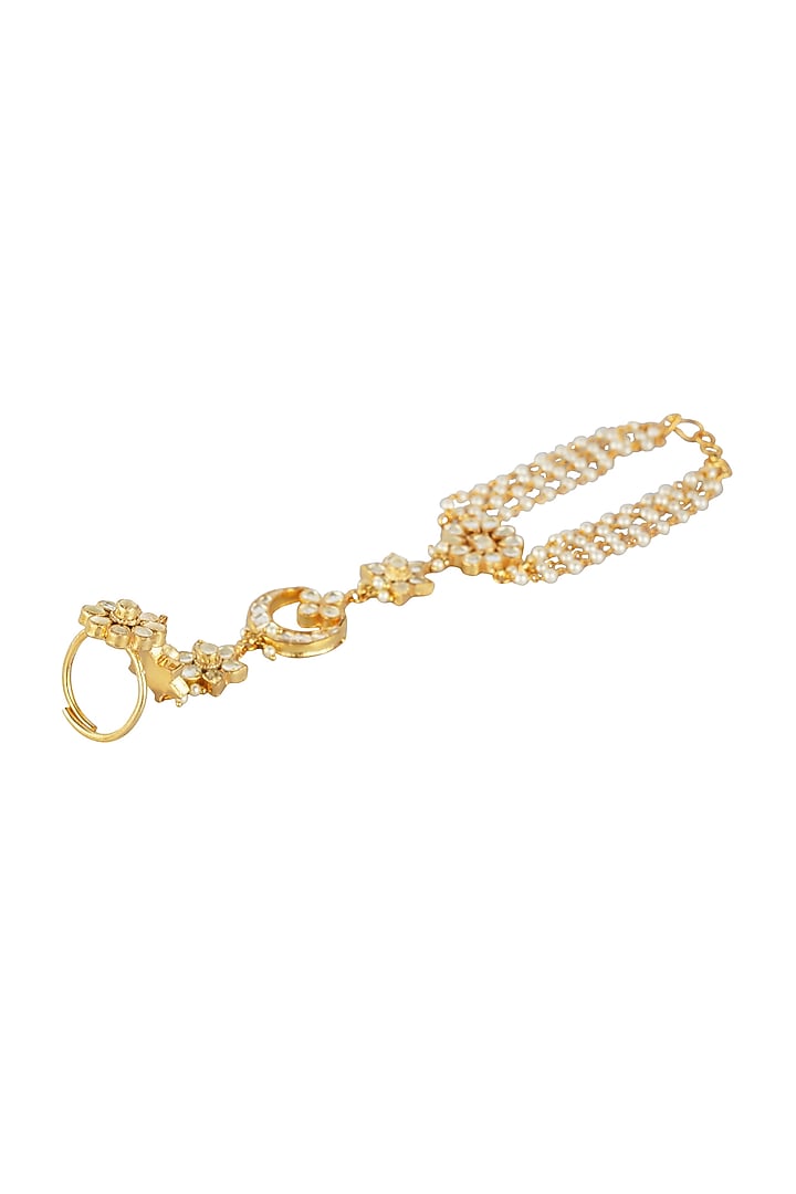 Gold Plated Kundan Hathphool by Aura Trends at Pernia's Pop Up Shop