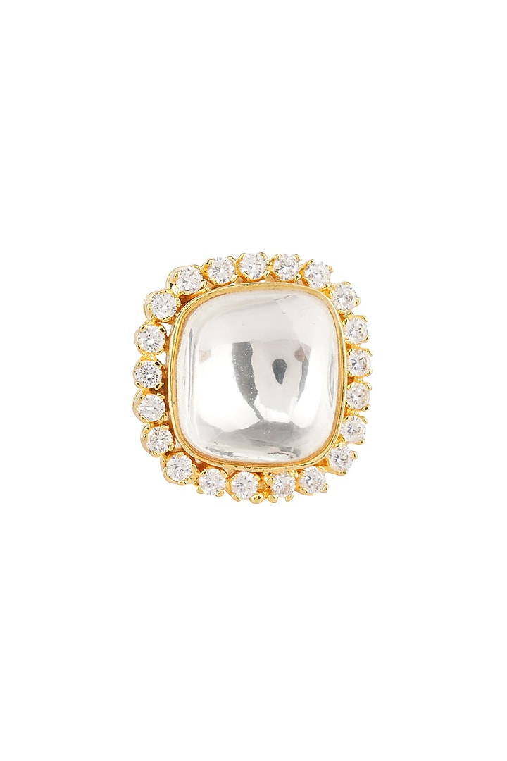 Gold Plated Kundan Polki Ring by Aura Trends at Pernia's Pop Up Shop