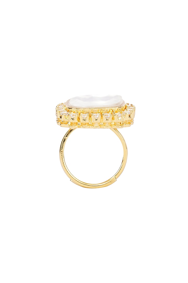 Gold Plated Kundan Polki Ring by Aura Trends at Pernia's Pop Up Shop