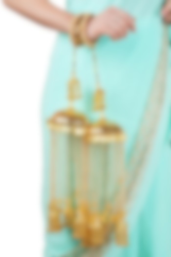 Gold Finish Ghungroo & Pearl Kaleeras by Auraa Trends at Pernia's Pop Up Shop