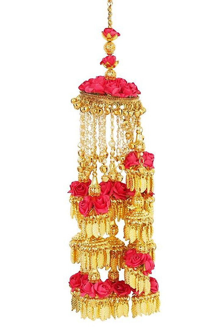 Gold Finish Pearl & Ghungroo Kaleeras by Aura Trends at Pernia's Pop Up Shop