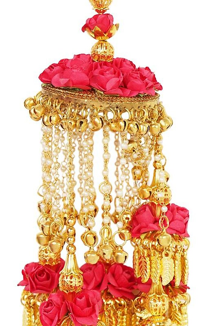 Gold Finish Pearl & Ghungroo Kaleeras by Aura Trends at Pernia's Pop Up Shop