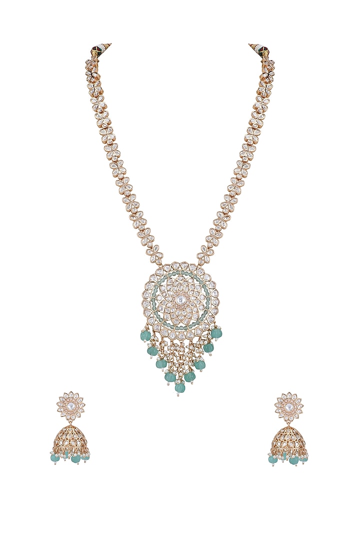 Gold Plated Kundan Polki Necklace Set by Aura Trends at Pernia's Pop Up Shop