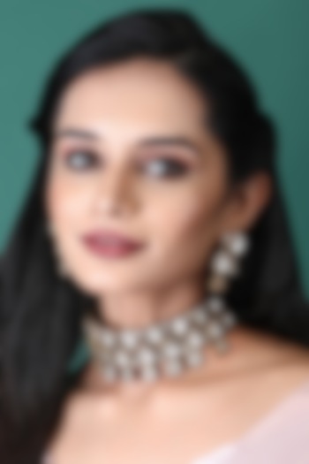 Gold Plated Kundan Polki Necklace Set by Auraa Trends at Pernia's Pop Up Shop