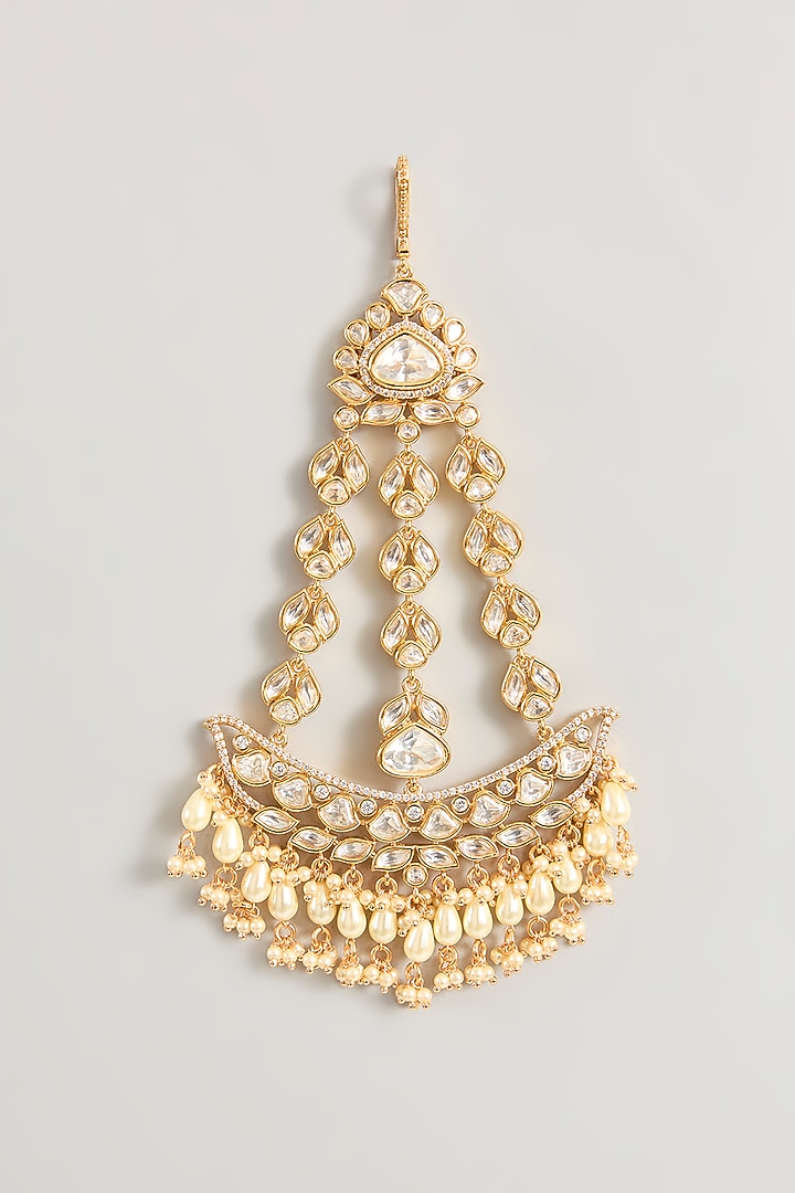Gold Finish Kundan Polki Pasa by Aura Trends at Pernia's Pop Up Shop