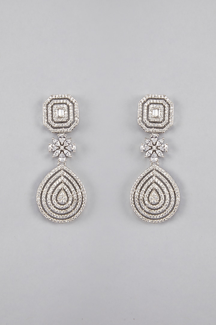 Silver Finish Diamond Necklace Set by Aura Trends at Pernia's Pop Up Shop