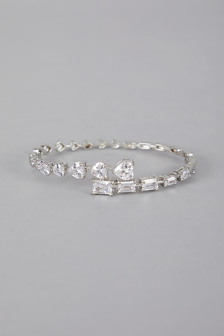 Silver Finish Diamond Studded Bracelet by Aura Trends at Pernia's Pop Up Shop