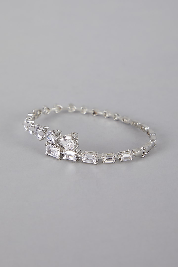 Silver Finish Diamond Studded Bracelet by Aura Trends at Pernia's Pop Up Shop
