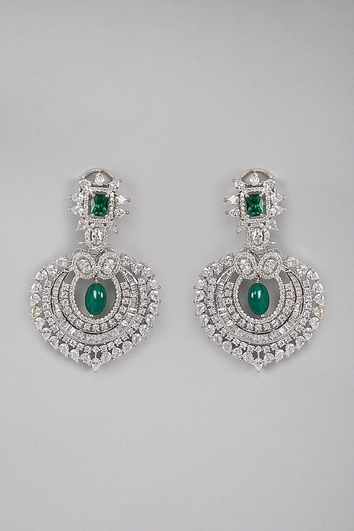 Silver Finish Diamond Earrings by Aura Trends at Pernia's Pop Up Shop