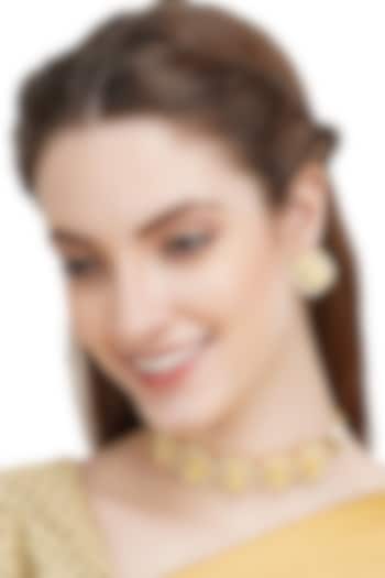 Gold Plated Choker Necklace Set With Pearls by Auraa Trends at Pernia's Pop Up Shop