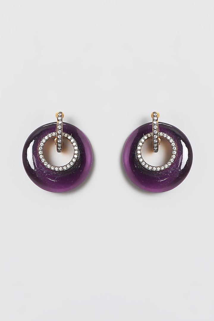 White Finish Kundan Polki Dangler Earrings by Auraa Trends at Pernia's Pop Up Shop